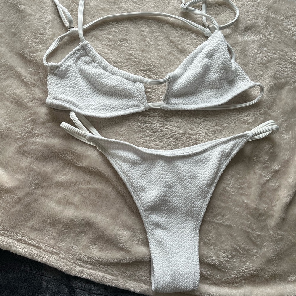 SHEIN matching white swim suit set